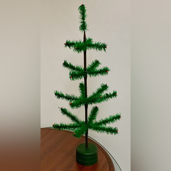 1995 Vtg Artist Signed Artisan Hand Crafted Stiff Branch Feather Tree - Picture 13 of 16